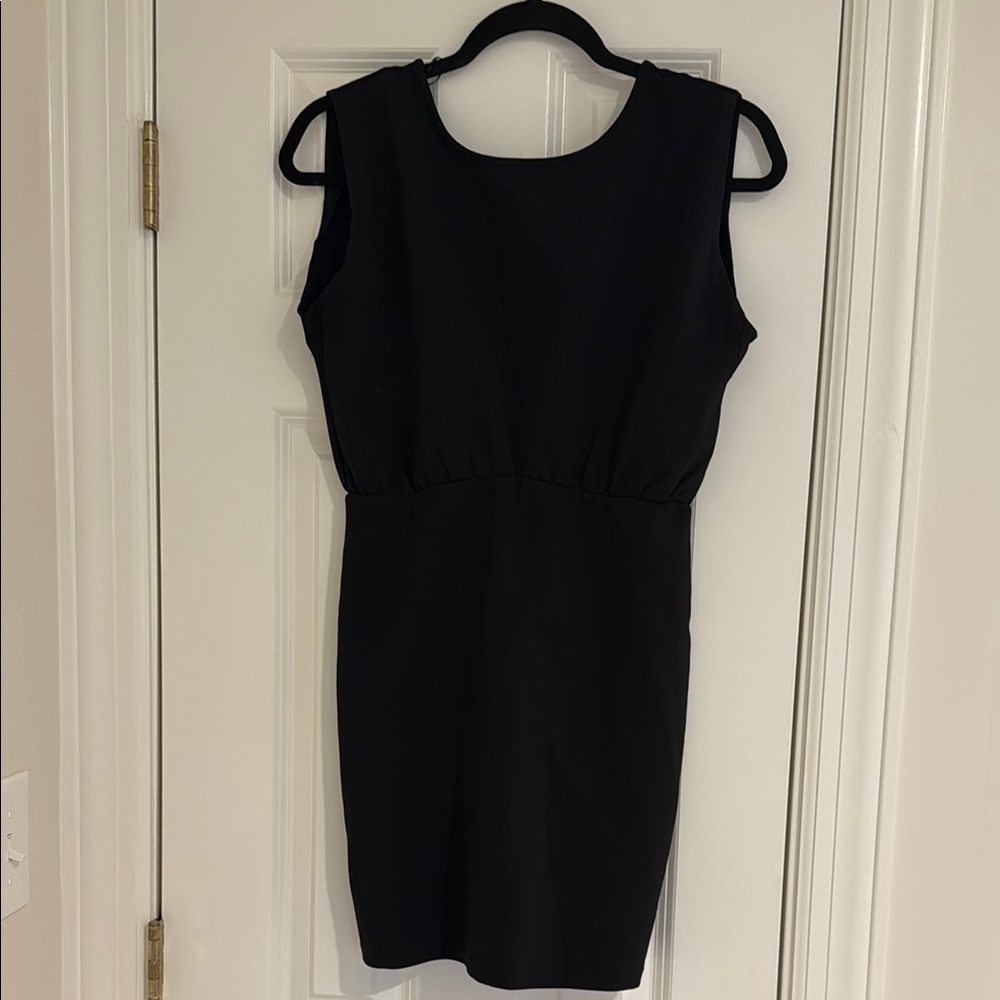 NWT Socialite Black Sleeveless Sheath Mini Dress with V back sz Med